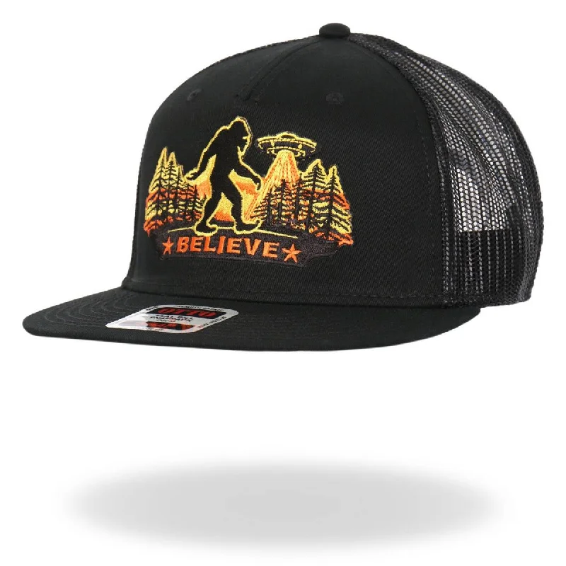 Hot Leathers Black Believe Bigfoot Snapback Hat GSH2029