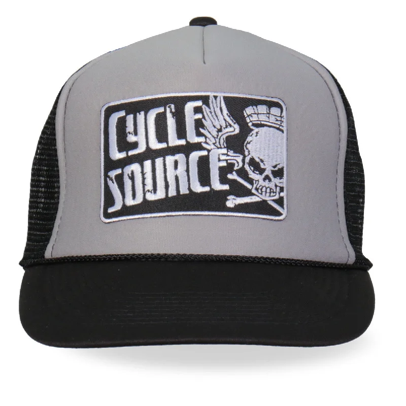 Hot Leathers CYA1006 Official Cycle Source Logo Snapback Trucker Hat