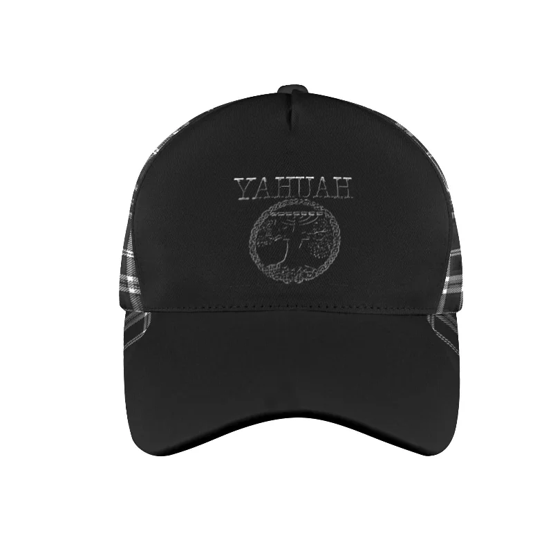 Yahuah-Tree of Life 02-04 + Digital Plaid 01-06A Designer Baseball Cap