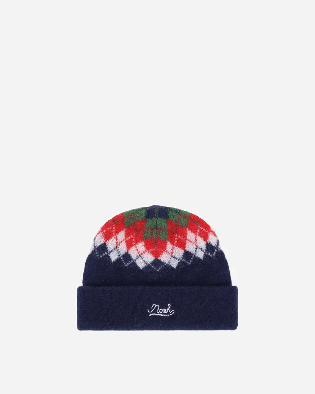 Argyle Beanie Navy