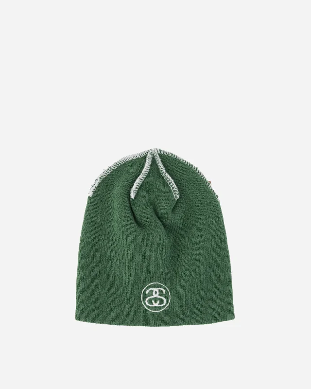 Exposed Stitch Skullcap Green