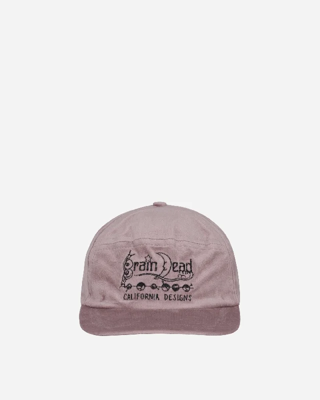 Velveteen Curved Front 6-Panel Hat Pink