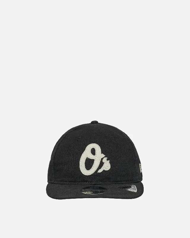 Baltimore Orioles Canvas Felt Logo Retro Crown 9FIFTY Strapback Cap Black