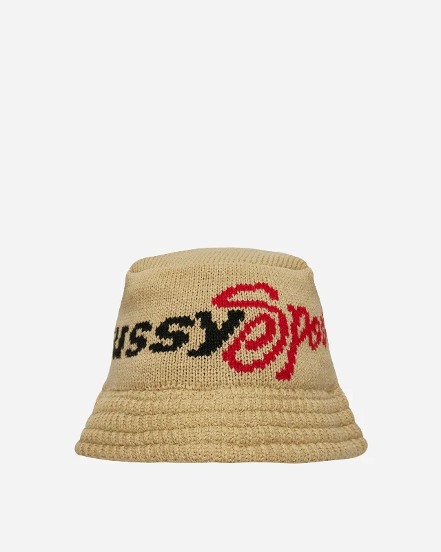 Sport Knit Bucket Hat Beige