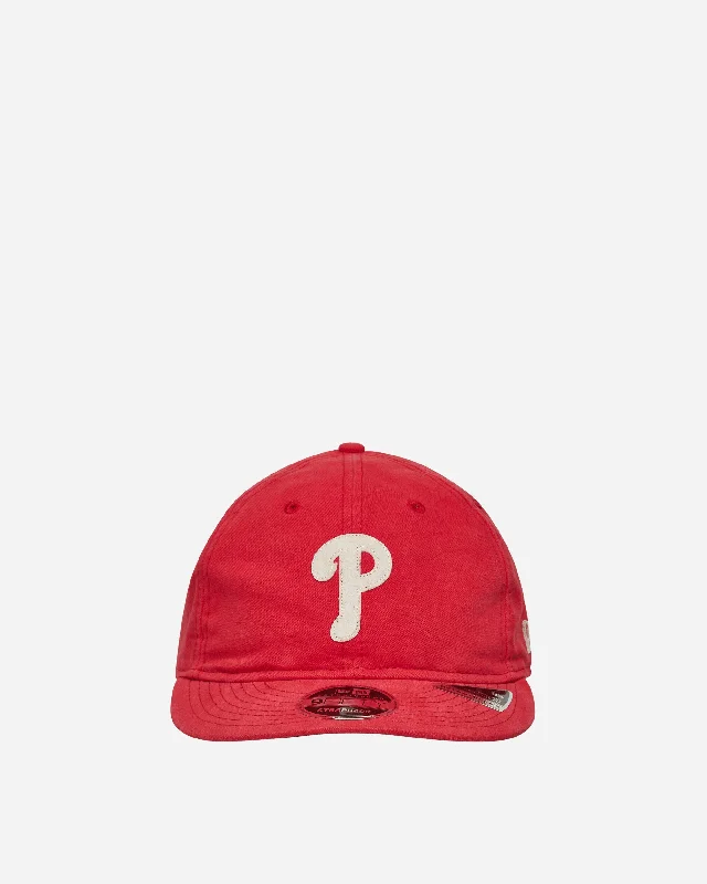 Philadelphia Phillies Canvas Felt Logo Retro Crown 9FIFTY Strapback Red