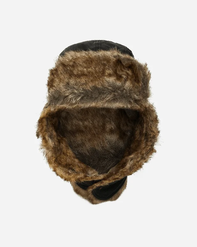 Image Leather Trapper Hat Black