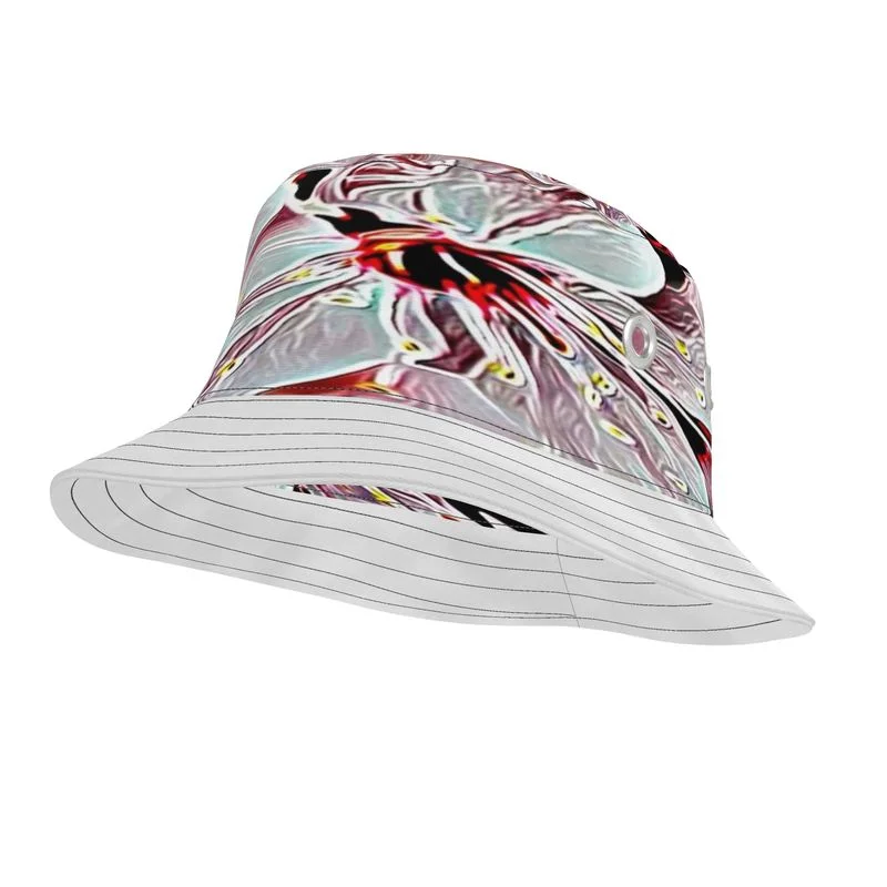 Floral Embosses: Pictorial Cherry Blossoms 01-03 Designer Narrow Brim Bucket Hat