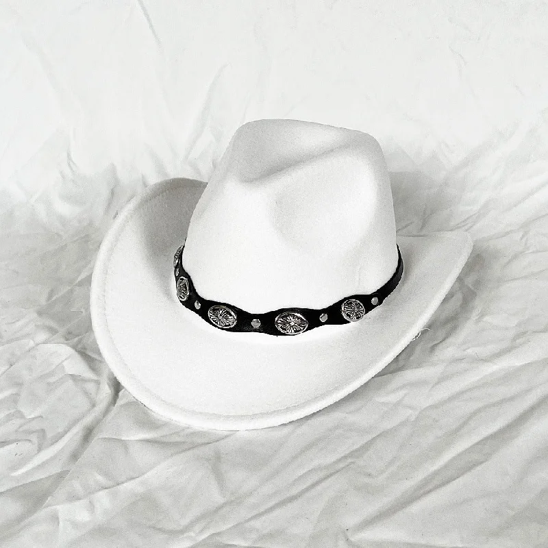 British Style Metal Belt Vintage Cowboy Hat (15 colors)