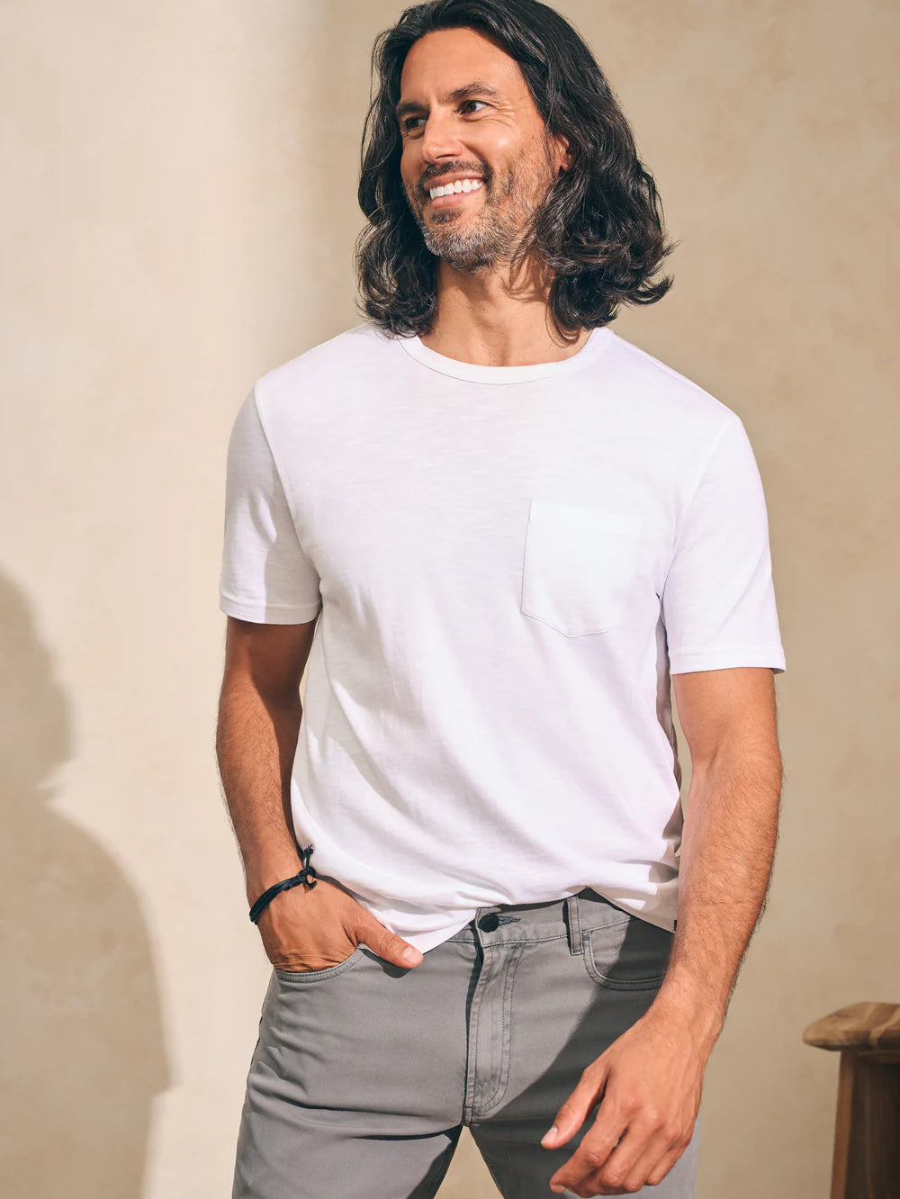 Faherty Sunwashed Pocket T-Shirt - White*