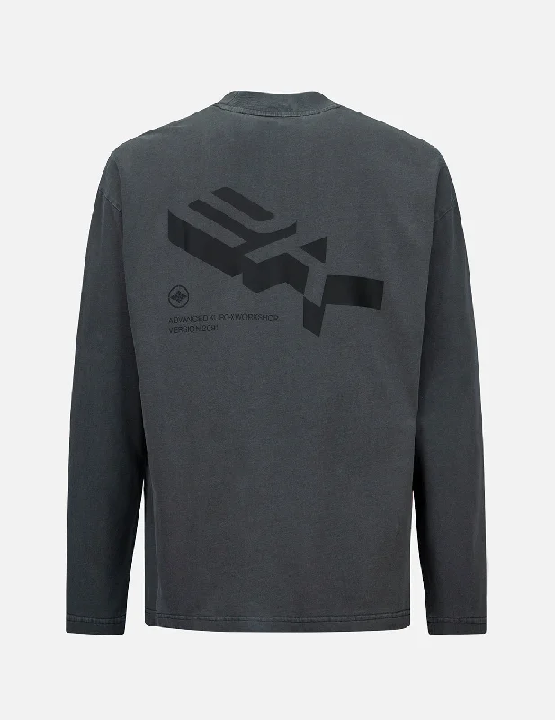 Logo Print Garment Dyed Long-sleeve T-Shirt