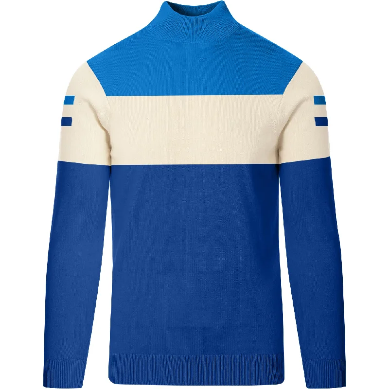 Men's Blue Racing Jumper Knitted T-Shirt