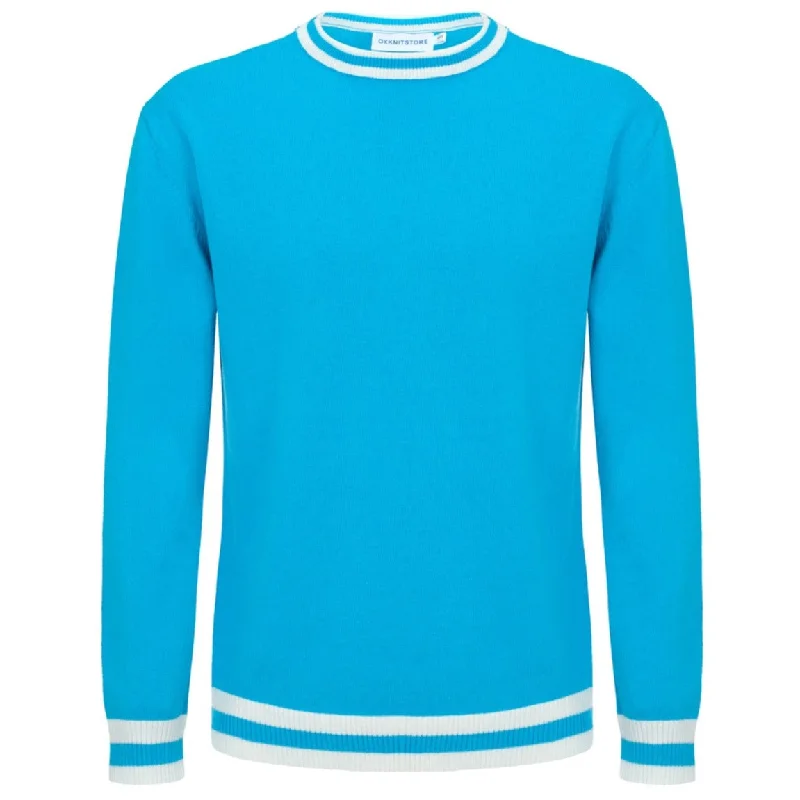 Men's Sky Blue Long Sleeve Knitwear Top