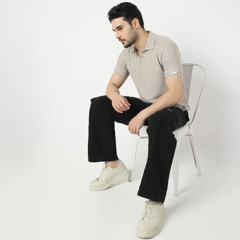 Modern Smart - Johnny Collar Polo - Jacquard Knit - Regular Fit T-Shirt