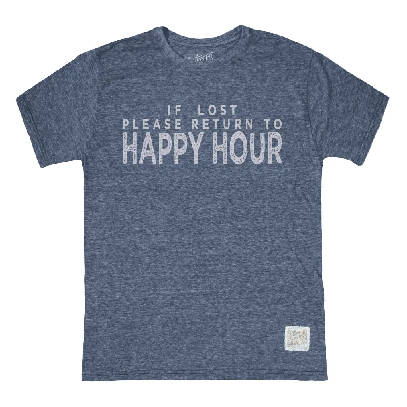 Retro Brand Happy Hour Tri-Blend Unisex T-Shirt - Navy