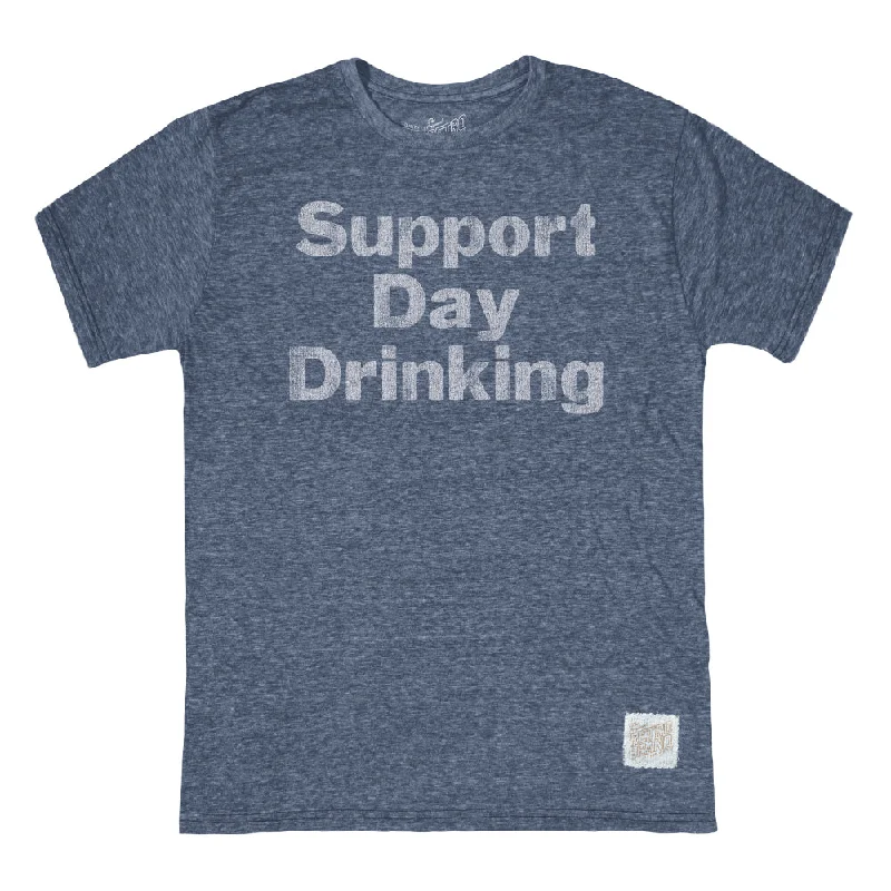 Retro Brand Support Day Drinking Tri-Blend Unisex T-Shirt - Navy