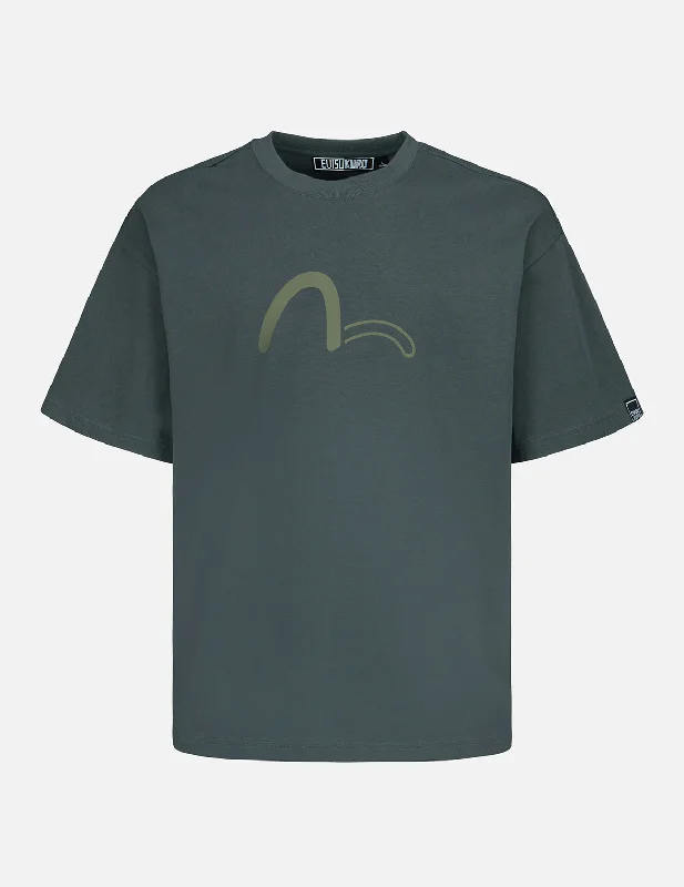 Seagull and Logo Print T-Shirt