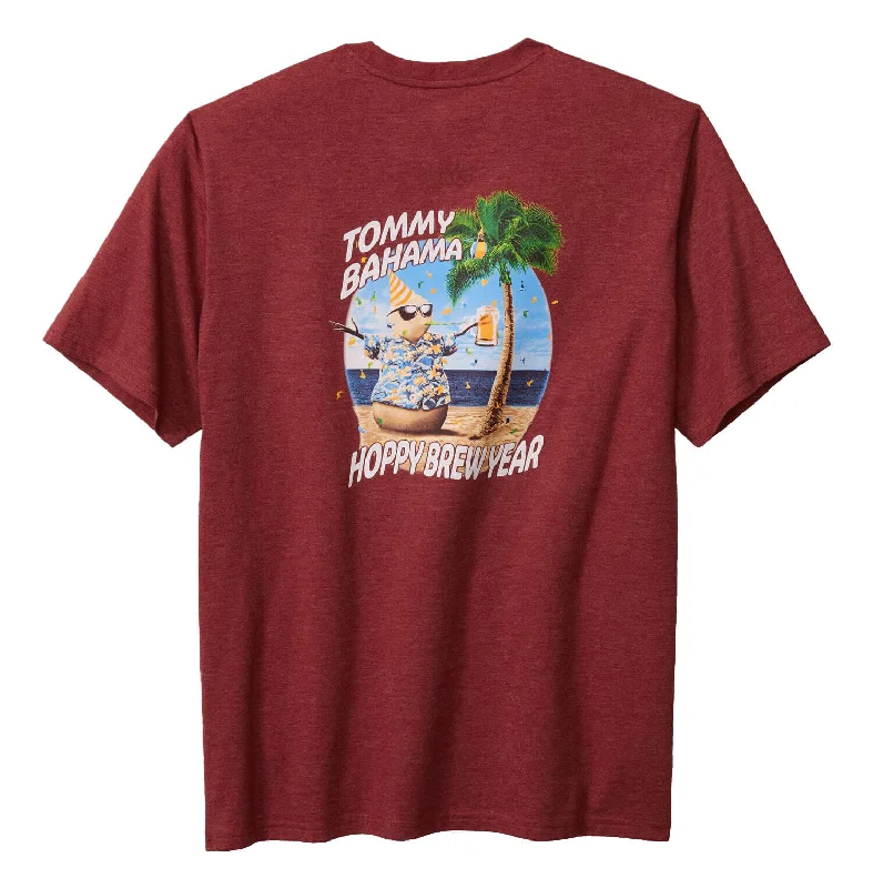 Tommy Bahama Hoppy Brew Year T-Shirt - Ruby Wine Heather