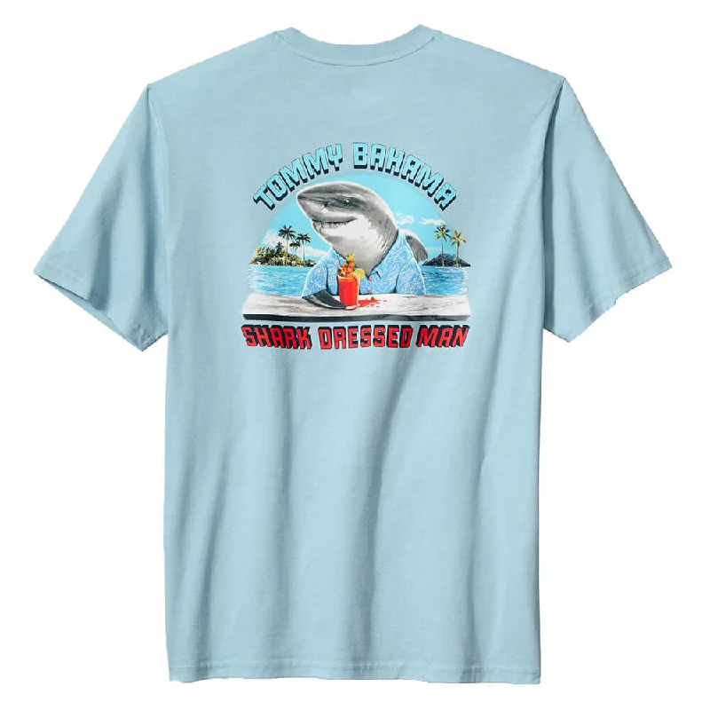 Tommy Bahama Shark Dressed Man T-Shirt - Blue Stream