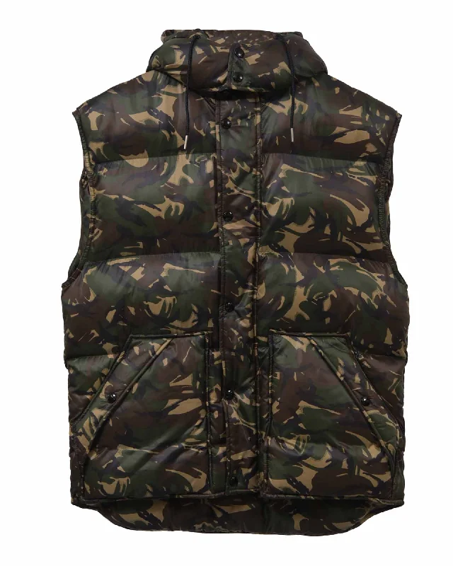 Celine Camouflage Quilted Vest in Green Nylon