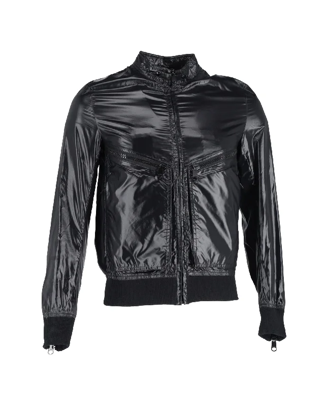 Dior Homme Glowing Cargo Bomber Jacket in Black Polyester