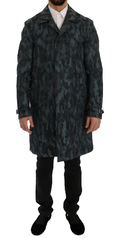 Dolce & Gabbana  Camouflage Trench Coat Men's Elegance