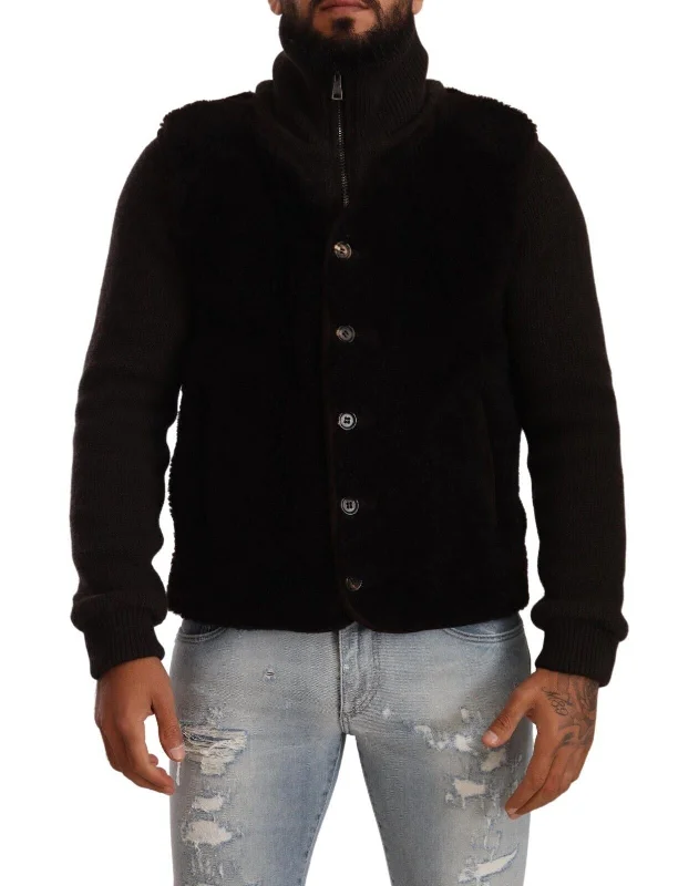 Dolce & Gabbana Elegant Leather Bomber Men's Jacket