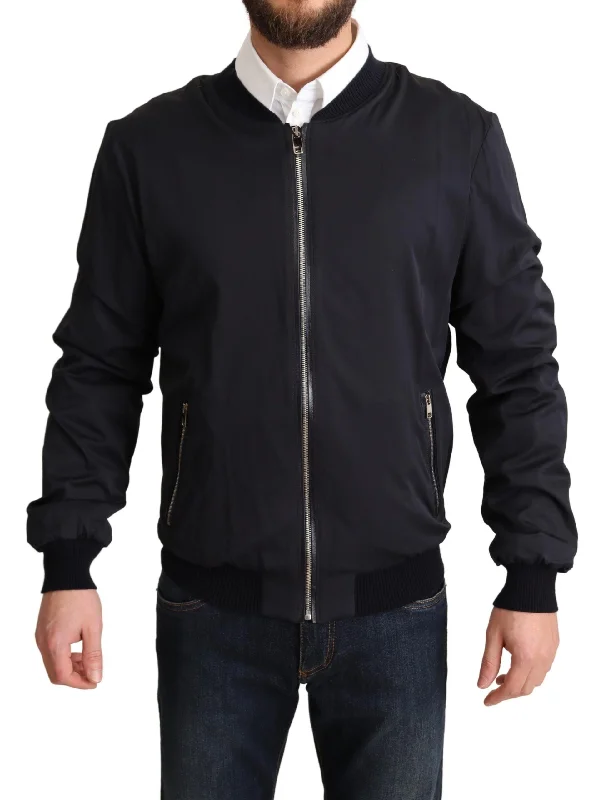 Dolce & Gabbana Elegant Silk Blend Bomber Men's Jacket