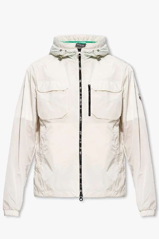 Duvetica New Mens Hooded White Windbreaker Zip Up Jacket