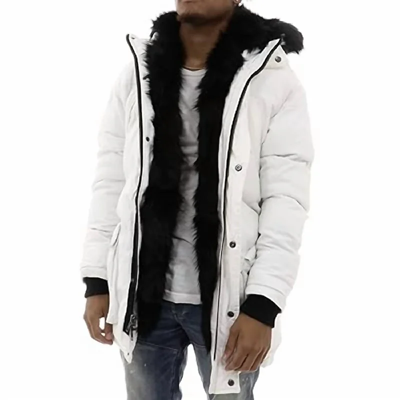 Fargo Fur Lined Parka 2.0 Jacket In White Domino