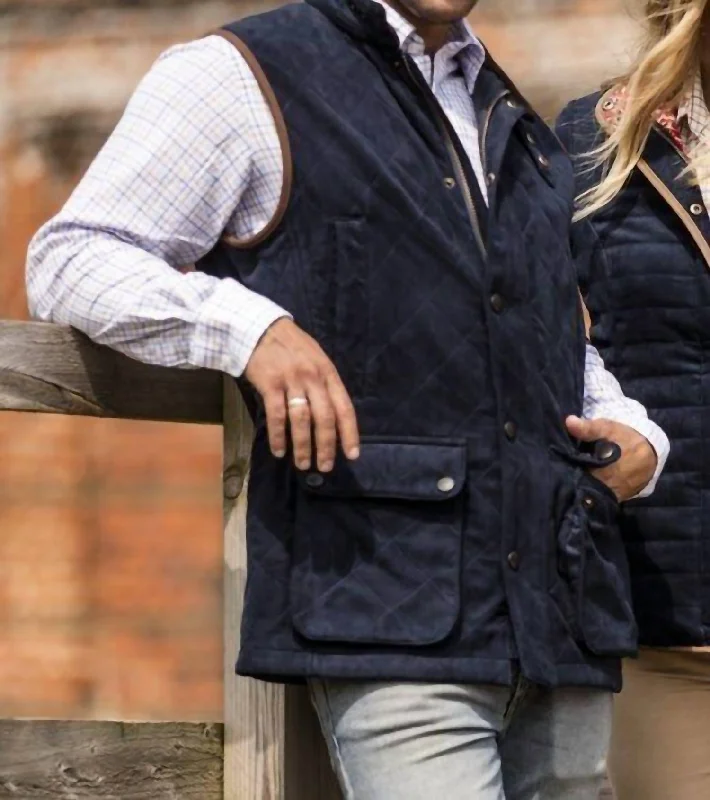 Felwell Quilted Vest In Navy