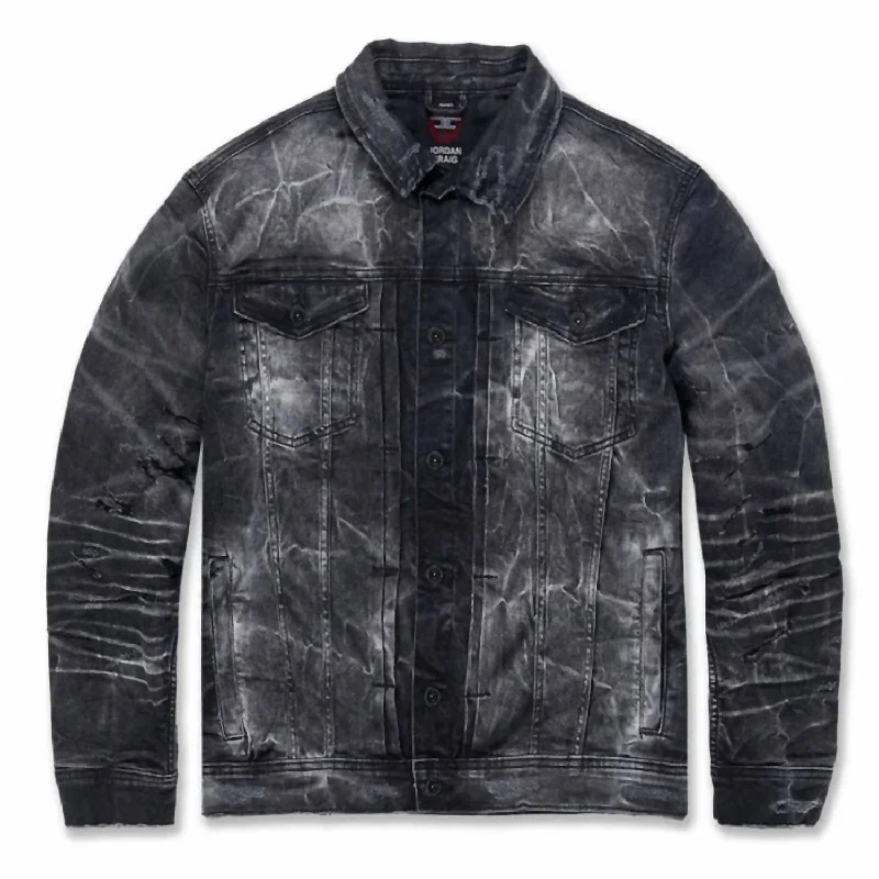 Men's Bayside Denim Trucker Jacket In Industrial Black