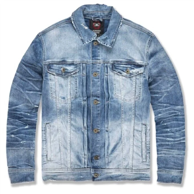 Men's Hamilton Denim Trucker Jacket In Aged Wash