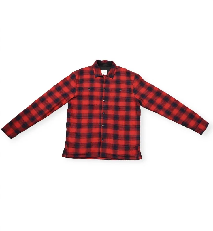 Men's Kane Shirt Jacket In Red Dahlia