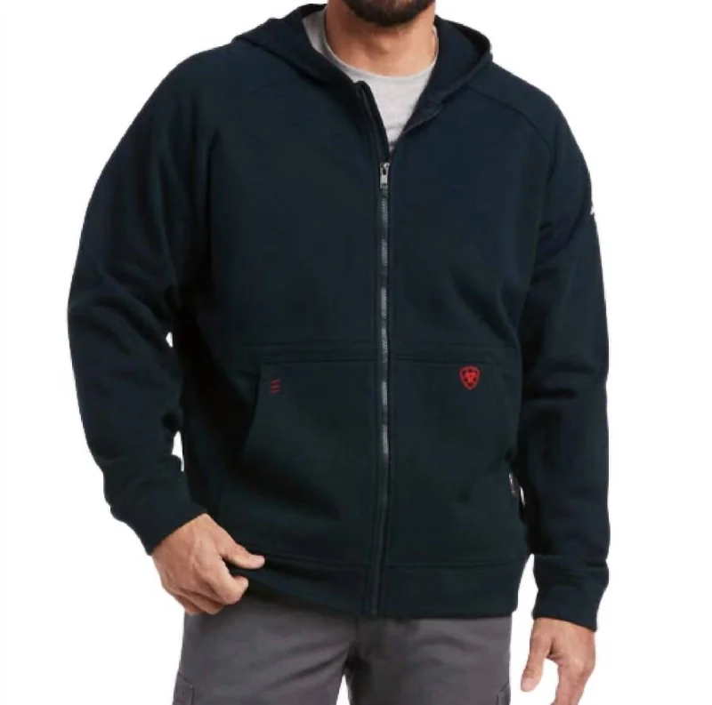 Men's Primo Fleece Alloy Flag Full Zip Hoodie In Navy