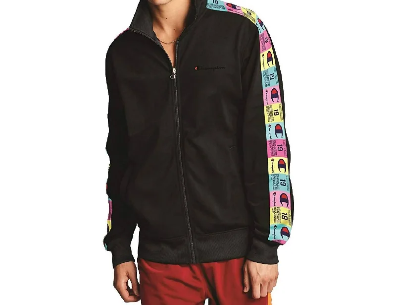 Men's Tag Taping Track Jacket In Black