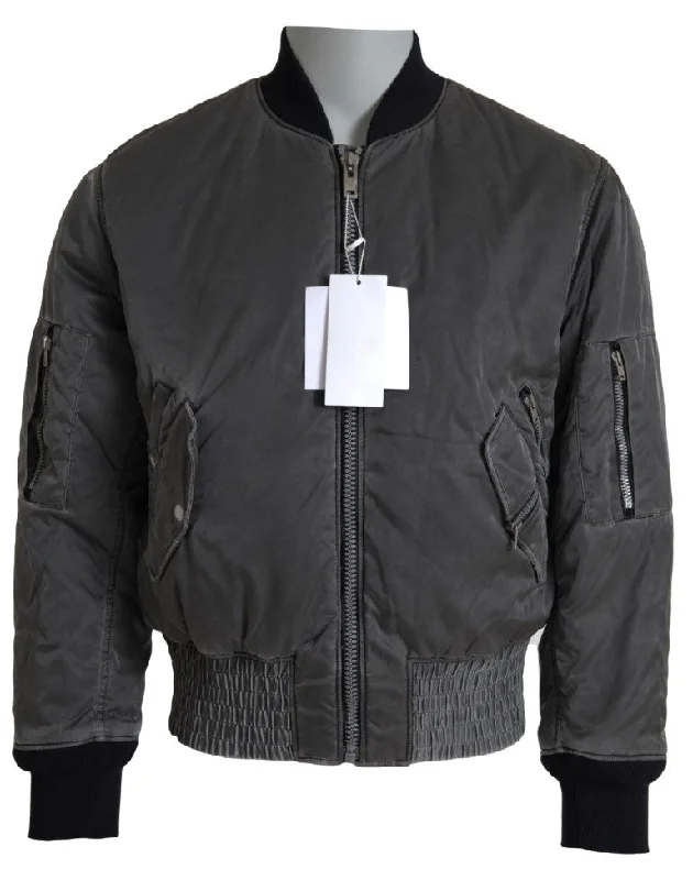 MM6 Maison Margiela Elegant  Bomber Jacket Full Zip Men's Closure