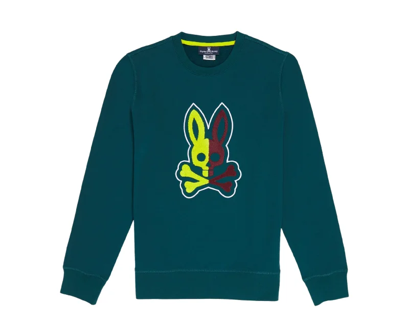 Psycho Bunny Cooper Split Bunny Logo Spruce Men's Sweatshirt B6S840U1FT-PCR