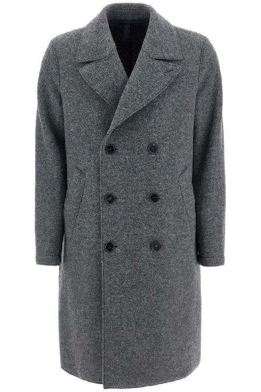 Harris Wharf London Men's Double-Breasted Wool Coat In Boiled