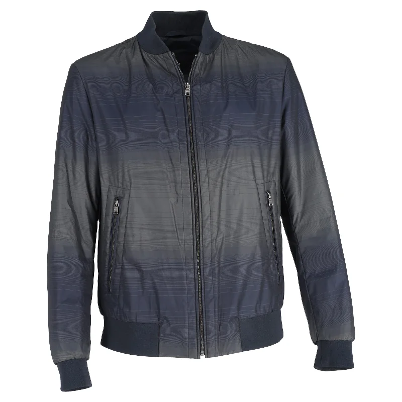 Hugo Boss Bomber Jacket in Blue Nylon