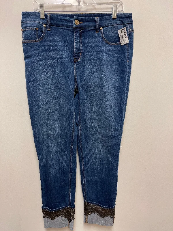 Jeans Boyfriend By Chicos In Blue Denim, Size: 8