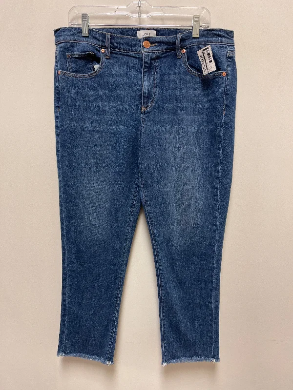 Jeans Cropped By Loft In Blue Denim, Size: 12