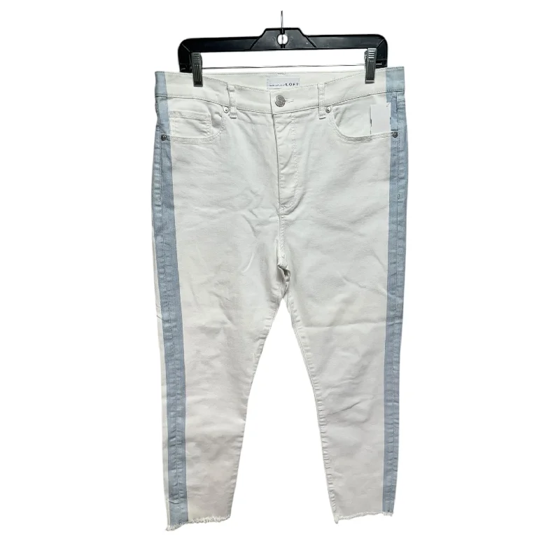 Jeans Cropped By Loft In White, Size: 12