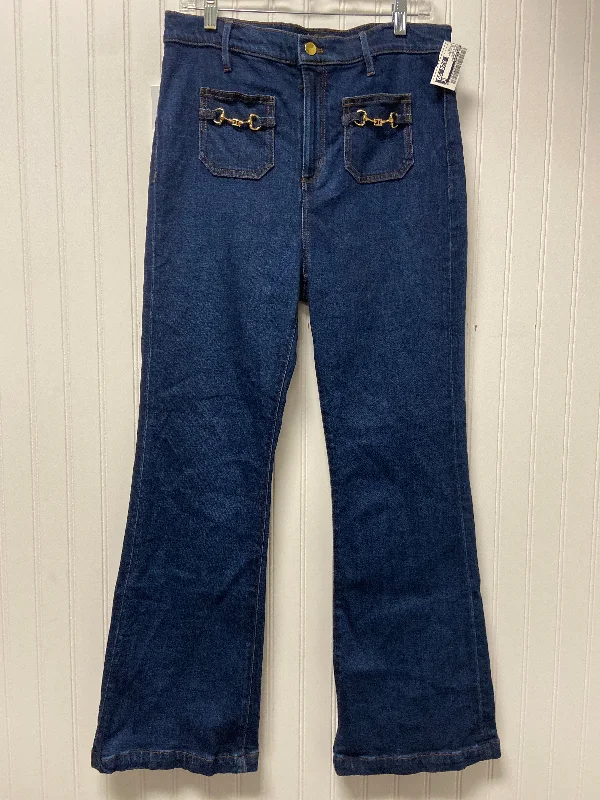 Jeans Flared By Ann Taylor In Blue Denim, Size: 10