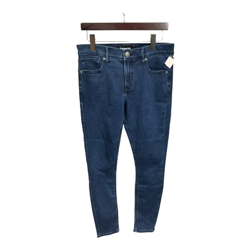 Jeans Skinny By Express In Blue Denim, Size: 8