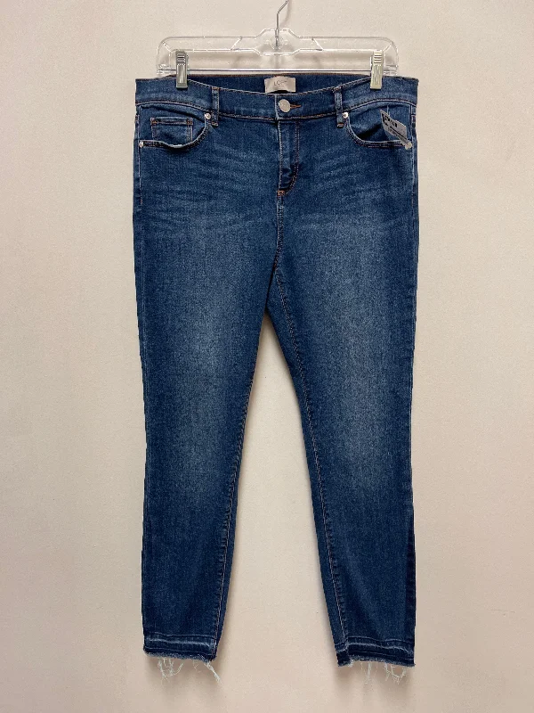 Jeans Skinny By Loft In Blue Denim, Size: 10