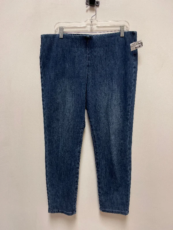 Jeans Skinny By Soft Surroundings In Blue Denim, Size: 14p