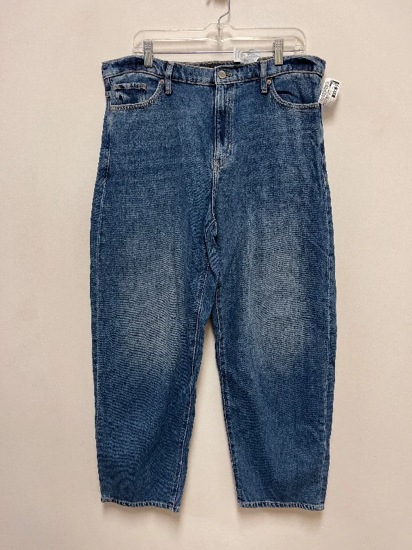 Jeans Straight By Banana Republic In Blue Denim, Size: 14