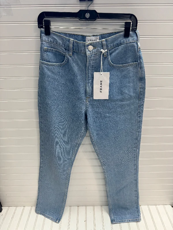 Jeans Straight By Frame In Blue Denim, Size: 4