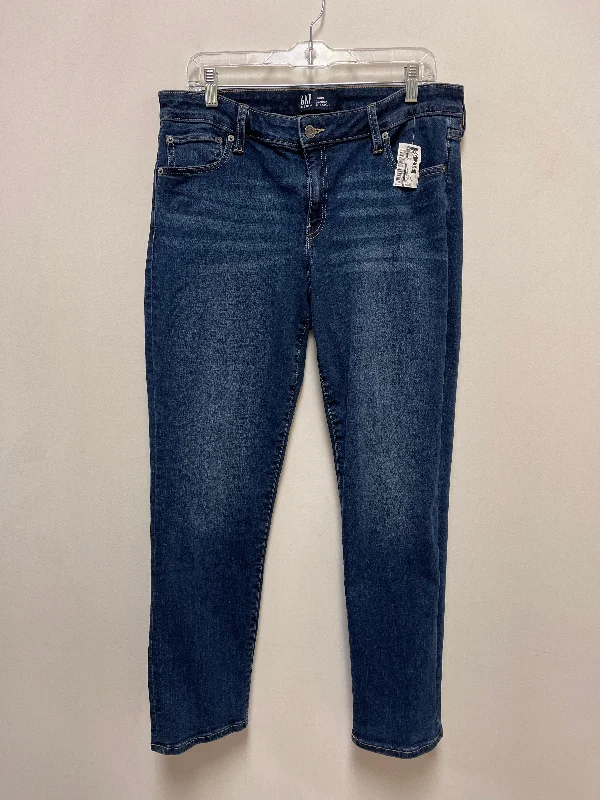 Jeans Straight By Gap In Blue Denim, Size: 14