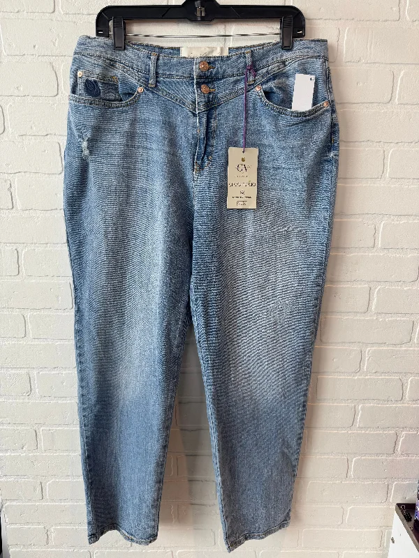 Jeans Straight By Gloria Vanderbilt In Blue Denim, Size: 14